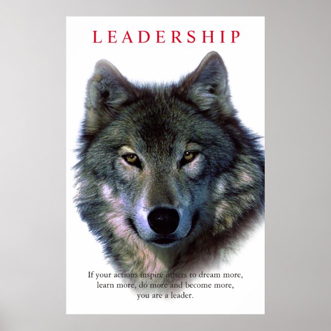 Póster Liderazgo motivacional Wolf Eyes (Frente)