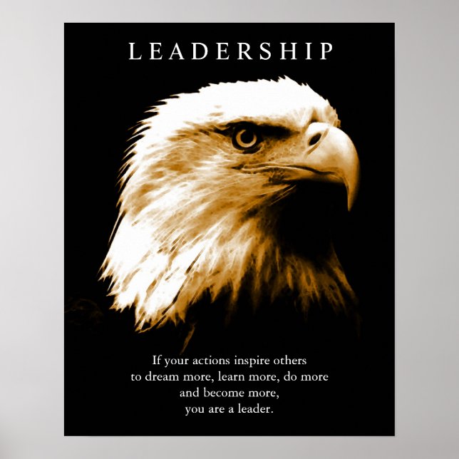 Póster Liderazgo Motivador Águila Americana Baldosa (Frente)