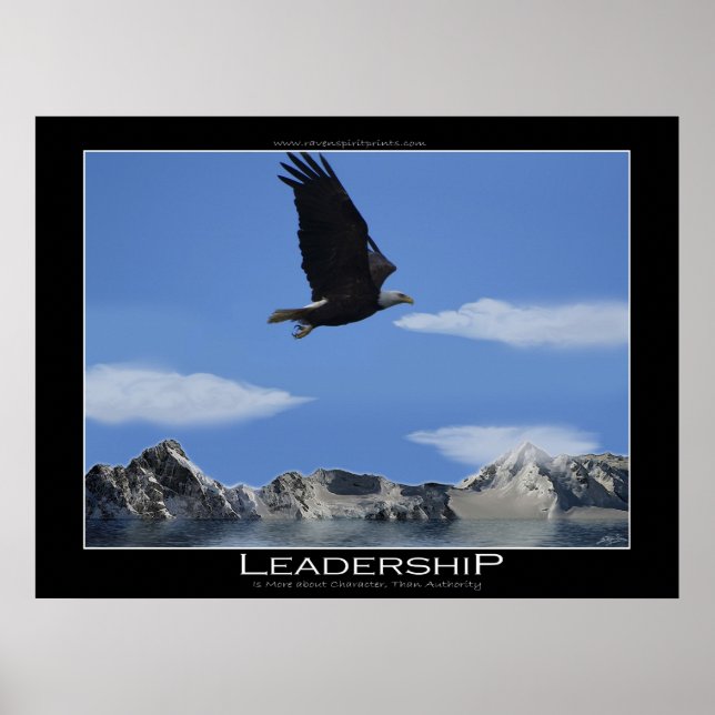 Póster LIDERAZGO ~ Poster motivacional del águila calva (Frente)