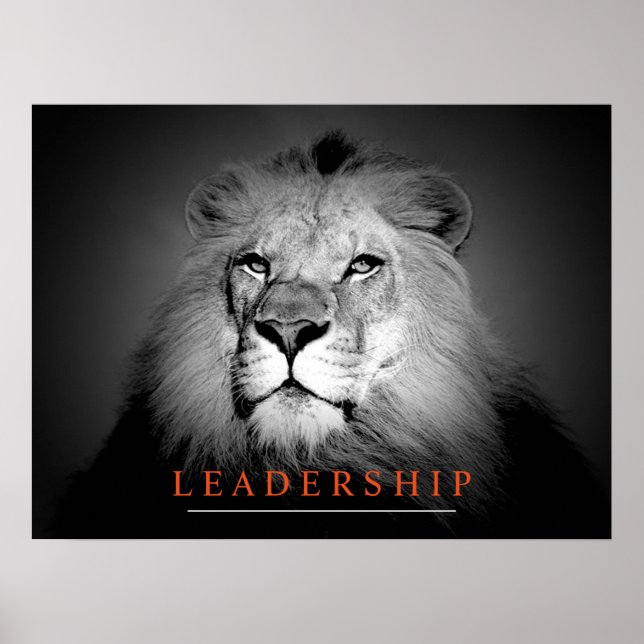 Póster Liderazgo único Retrato de Rey León (Frente)