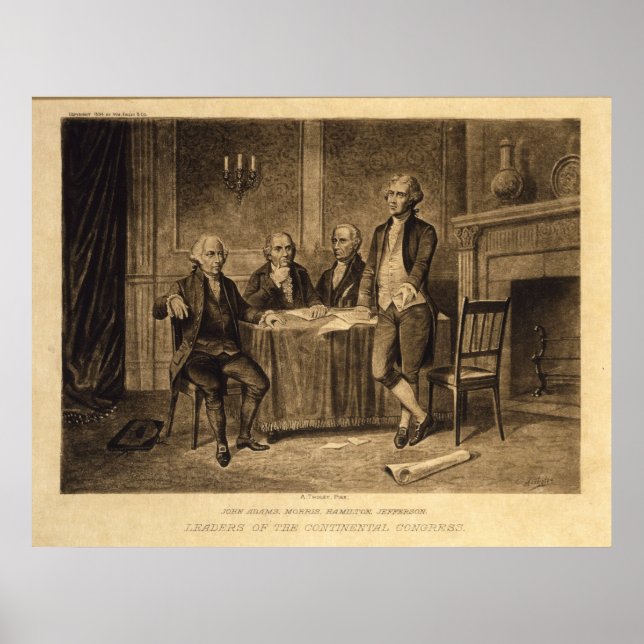 Póster Líderes del Congreso Continental, por Tholey (Frente)