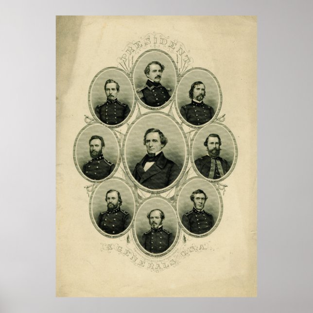 Póster Líderes del Sur de la Guerra Civil (Frente)