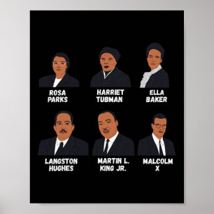 Póster Líderes negros inspiran historia negra a amer afri