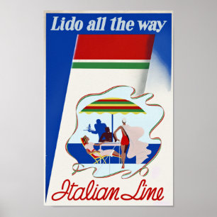 Póster Lido All The Way ~ Italian Line