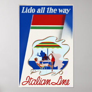 Póster Lido All The Way ~ Italian Line