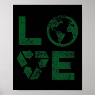 Póster Liebe Earth Day 90s Niños Reciclados Vintage O T
