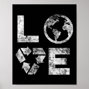 Póster Liebe Earth Day 90s Niños Reciclados Vintage O T