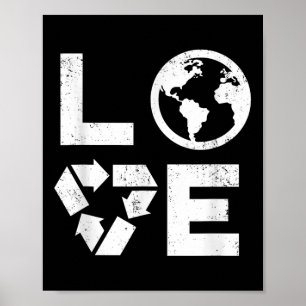 Póster Liebe Earth Day 90s Niños Reciclados Vintage O T