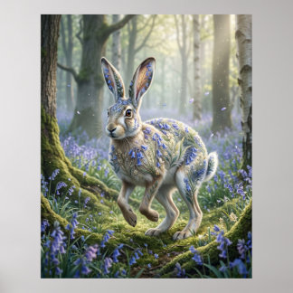 Póster Liebre de Campanilla Neblina de Primavera