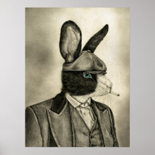 Póster Liebres que fuman