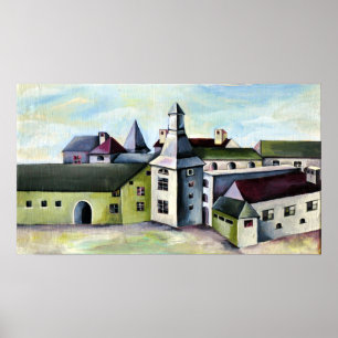 Póster Lieja, Un Castillo De Piedra Mística Surrealista