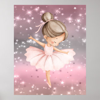 Póster Lienzo de bailarina de ballet con brillo