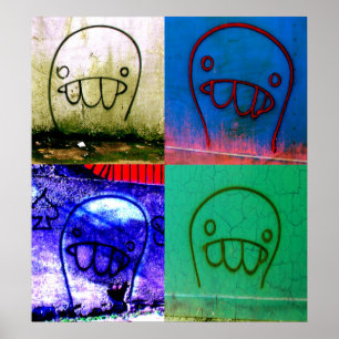 Póster Lienzo de personajes de grafitti