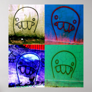 Póster Lienzo de personajes de grafitti
