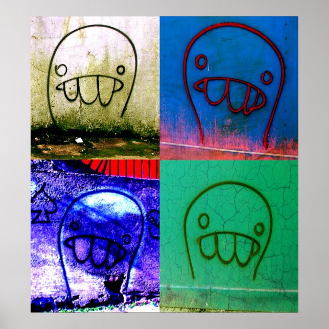 Póster Lienzo de personajes de grafitti (Frente)
