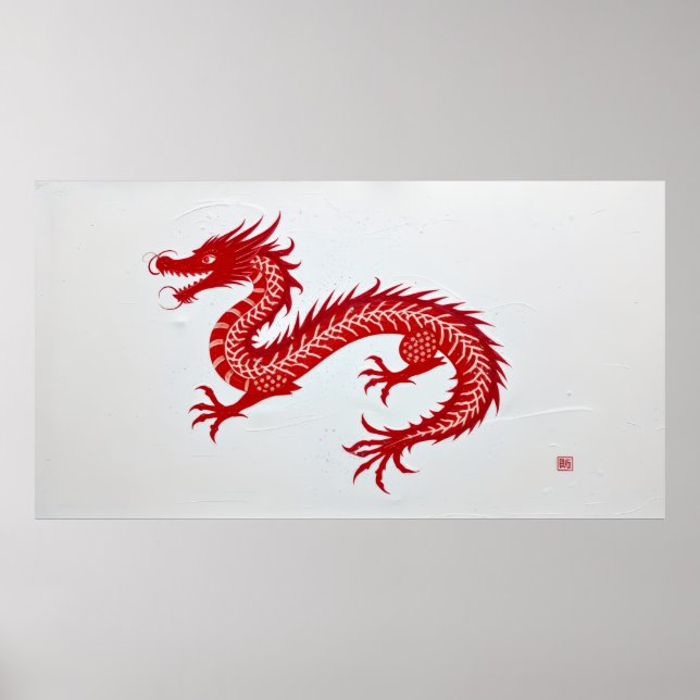 Póster Lienzo del Dragón Rojo (Frente)