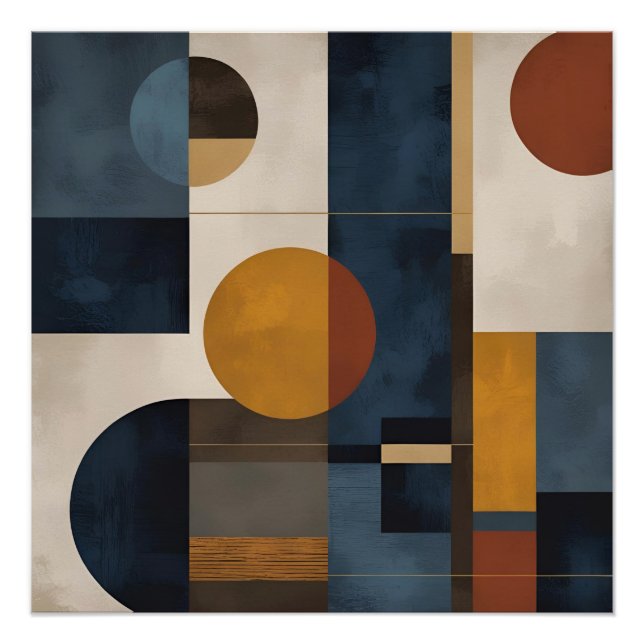 Póster Lienzo geométrico de abstracto geométrico moderno  (Anverso)
