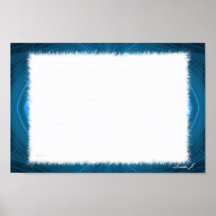 Póster Lienzo o Poster de borde fractal azul