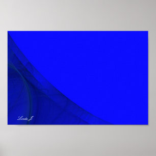 Póster Lienzo o Poster de borde fractal azul real