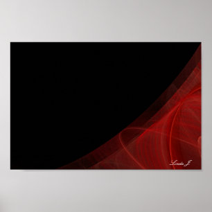 Póster Lienzo o Poster de borde fractal rojo