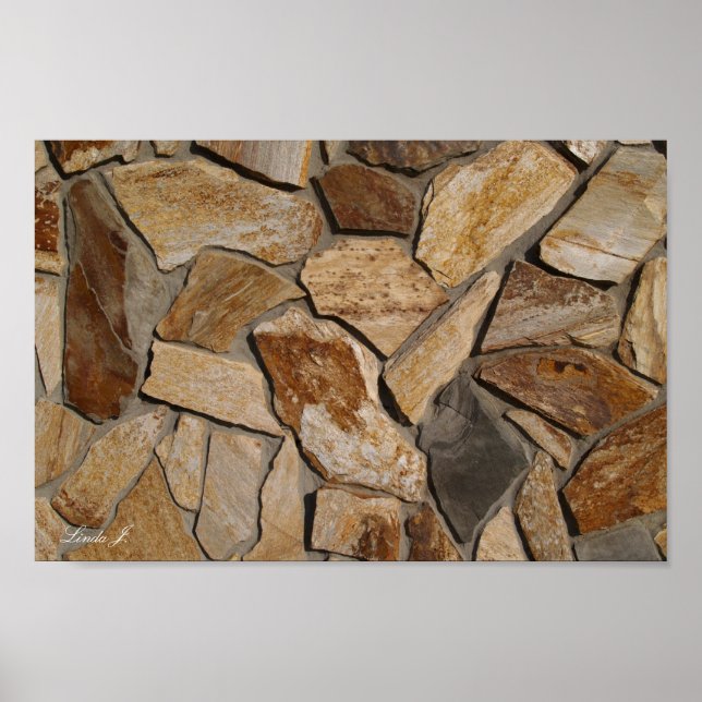 Póster Lienzo o Poster de fondo de pared de piedra (Frente)