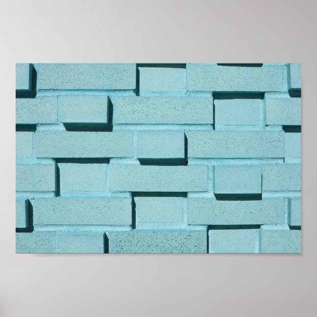 Póster Lienzo o Poster de pared de ladrillo azul (Frente)