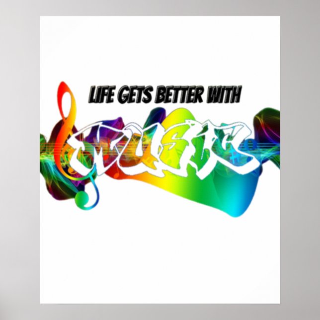 Póster  Life Gets Better With Music   (Frente)