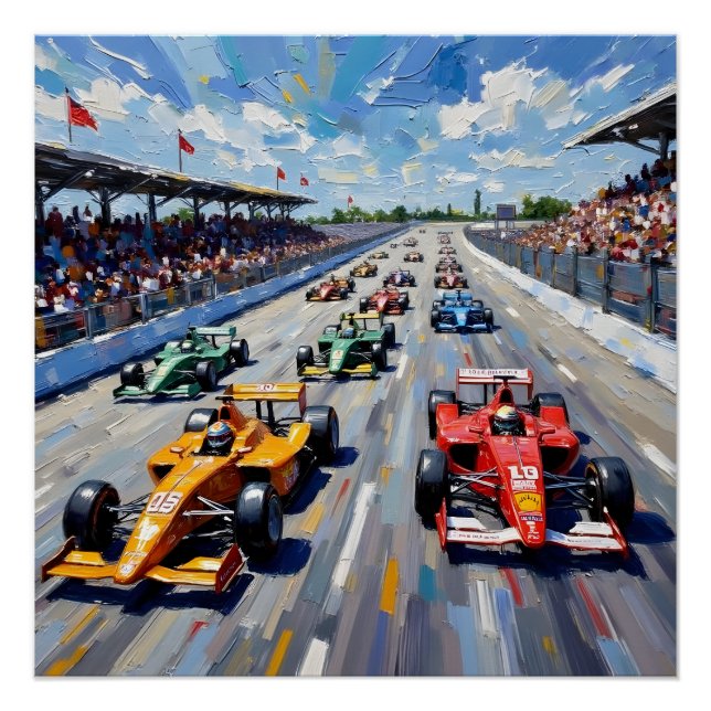 Póster Life in Motion – Indy Car Racing Oil Painting (Anverso)