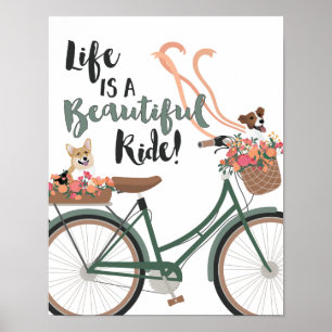 Póster Life is a Beautiful Ride with Dogs