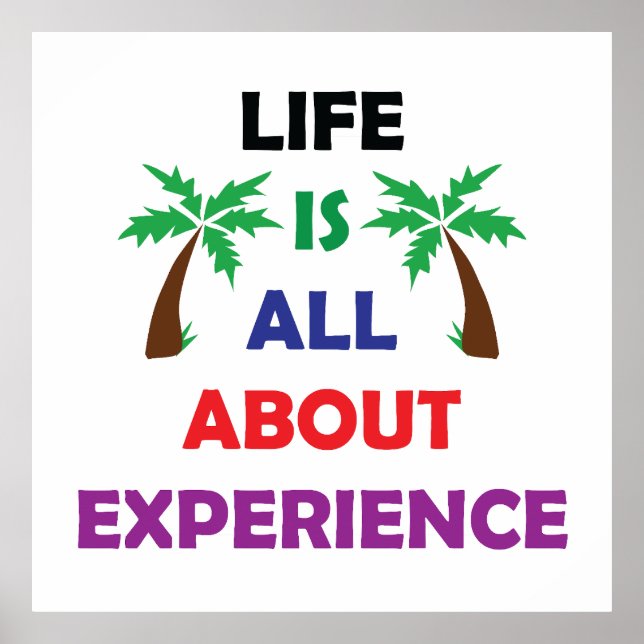 Póster Life Is All About Experience Motivational Quote (Frente)