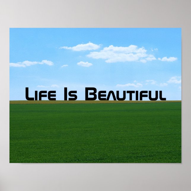 Póster "Life Is Beautiful" Landscape Customizable (Frente)