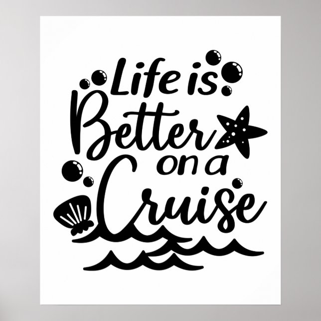 Póster Life Is Better On Cruise Cruising Family Vacation (Frente)