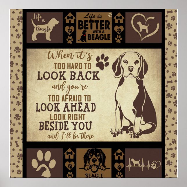 Póster Life Is Better With Beagle Dog Blanket, (Frente)