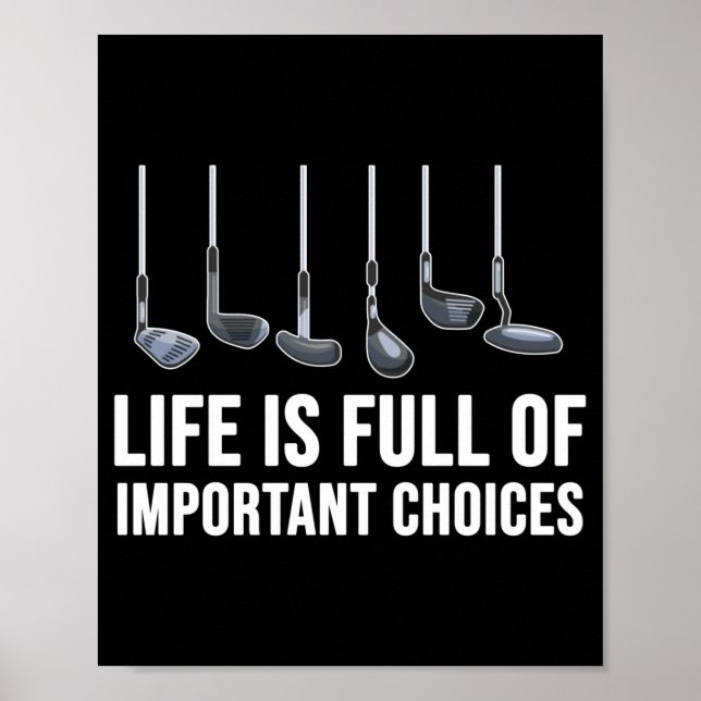 Póster Life Is Full Of Imrtant Choices Golf Christmas  (Frente)