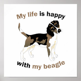 Póster Life is happy with my beagle