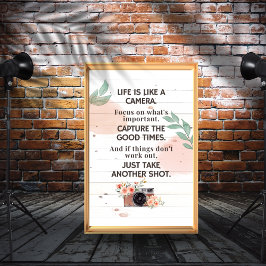 Póster Life Is Like A Camera Motivational Life Quote