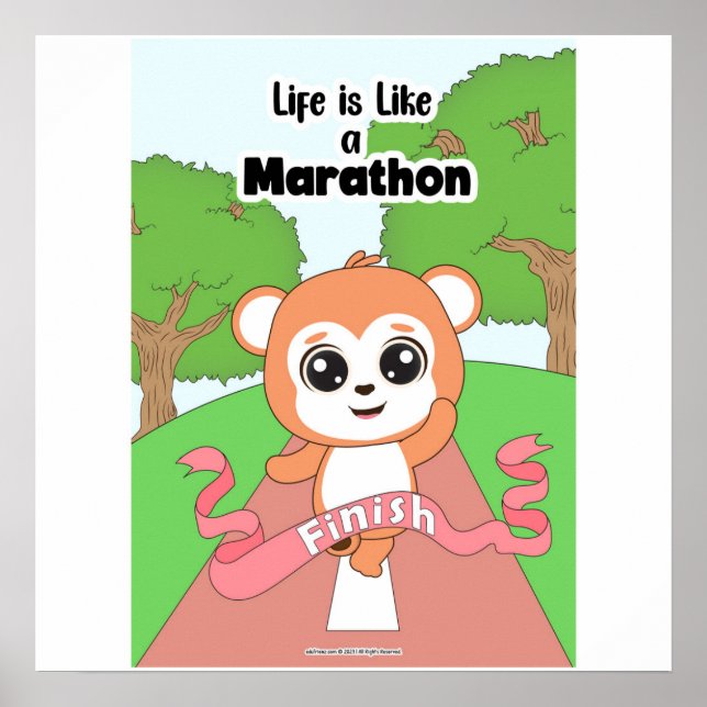 Póster Life is like a marathon Wall art (Frente)