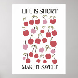Póster Life Is Short Make It Sweet Quote Boho Wildflower 
