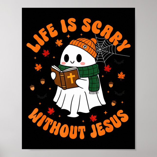 Póster Life Is Y Without Jesus - Christian Halloween  (Frente)