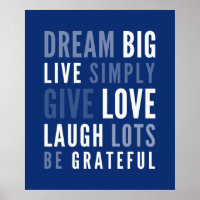 LIFE MANTRA positiva tipografía moderna azul oscur