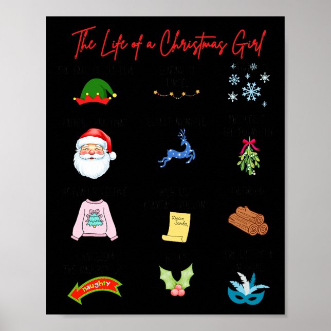 Póster Life Of A Christmas Girl Era Nk Bow Preppy Coquett (Frente)