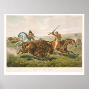 Póster Life on the Prairie: The Buffalo Hunt (0878A)