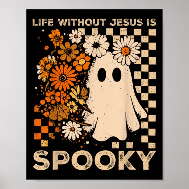 Póster Life Without Jesus Is Soky Floral Christian Hallow (Frente)