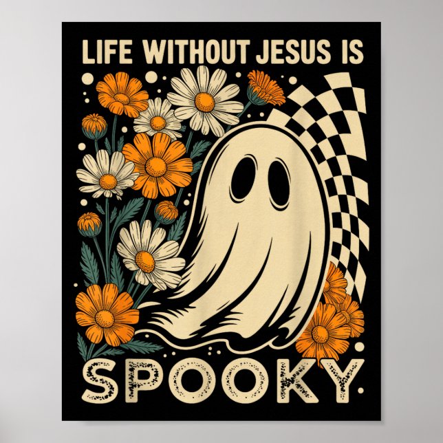 Póster Life Without Jesus Is Soky Floral Christian Hallow (Frente)