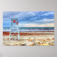 Lifeguard Beach Chair Poster Print Newport