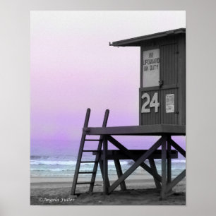 Póster Lifeguard Tower Newport Beach Print