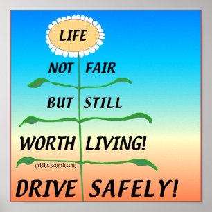 Póster ¡LifeNotFair-DriveSafely!