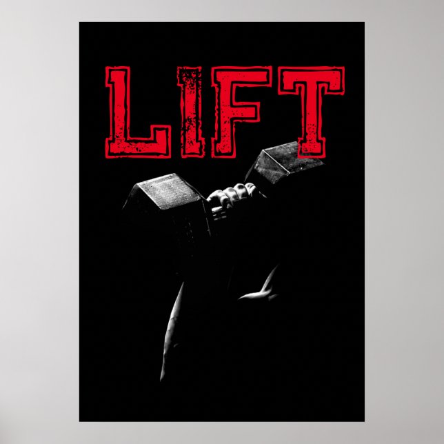 Póster Lift Bodybuilding Fitness Motivational (Frente)
