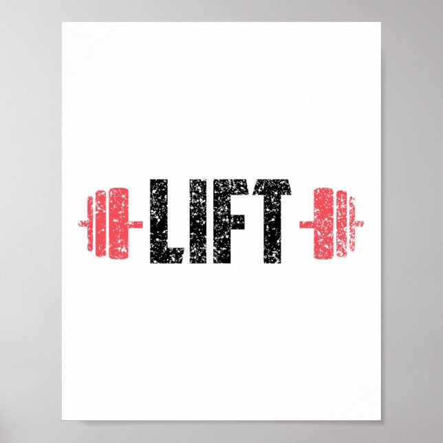 Póster Lift Weightlifting Gym Lifting Workout  (Frente)