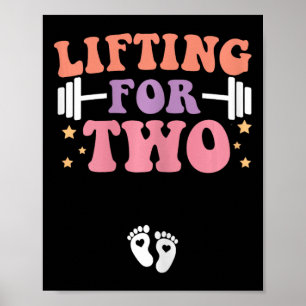 Póster Lifting Para Dos Gimnasio De Embarazo Gracioso Esp